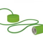 E27 Kabelleuchte 1m Textilkabel Silikon - grün -