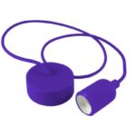 E27 Kabelleuchte 1m Textilkabel Silikon - lila