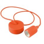 E27 Kabelleuchte 1m Textilkabel Silikon - orange