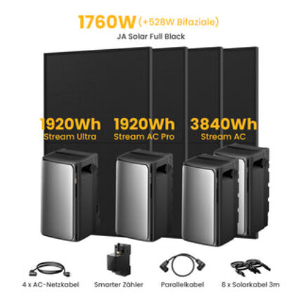 EcoFlow STREAM AC - Stream Ultra+Stream AC Pro + 2 x Stream AC+4 x 440 Bifaziale Solarmodule / Powerness Express