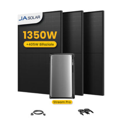 EcoFlow Stream Pro, 1920Wh, All-in-One Speicher für Balkonkraftwerke, by Powerness - mit 3 x 450W Bifaziale Solarmodule / ohne Halterung / Powerness Express (Versandkosten werden bei der Kasse berechnet)