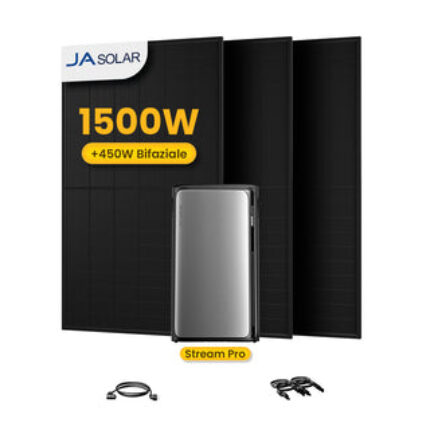 EcoFlow Stream Pro, 1920Wh, All-in-One Speicher für Balkonkraftwerke, by Powerness - mit 3 x 500W Bifaziale Solarmodule / ohne Halterung / Powerness Express (Versandkosten werden bei der Kasse berechnet)