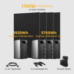 EcoFlow Stream Ultra All-in-One Speicher für Balkonkraftwerke, Deal - Stream Ultra + 3*Stream AC PRO / mit 4 x 440 Full Black Solarmodule / Selbstabholung