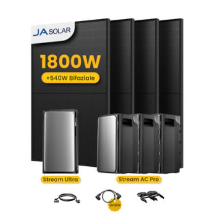 EcoFlow Stream Ultra All-in-One Speicher für Balkonkraftwerke - Stream Ultra + 3*Stream AC PRO / mit 4 x 450 Full Black Solarmodule / Selbstabholung