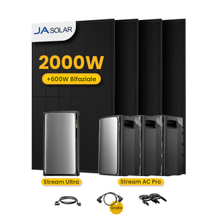 EcoFlow Stream Ultra All-in-One Speicher für Balkonkraftwerke - Stream Ultra + 3*Stream AC PRO / mit 4 x 500 Full Black Solarmodule / Selbstabholung