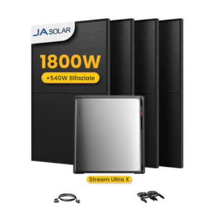 EcoFlow Stream Ultra X, 3840Wh, All-in-One Speicher für Balkonkraftwerke, by Powerness - mit 4 x 450W Bifaziale Solarmodule / ohne Halterung / Powerness Express (Versandkosten werden bei der Kasse berechnet)