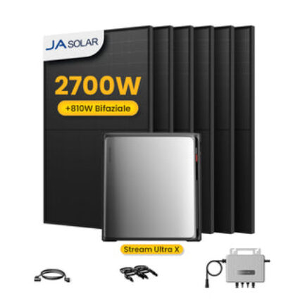 EcoFlow Stream Ultra X, 3840Wh, All-in-One Speicher für Balkonkraftwerke, by Powerness - mit 6 x 450W Bifaziale Solarmodule + 800W Wechselrichter / ohne Halterung / Powerness Express (Versandkosten werden bei der Kasse berechnet)