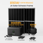 Exklusiv bei Christmas: Growatt NOAH 2000 Balkonkraft Batteriespeicher - 2048Wh Batterie Speicher + 2 x 445W Bifaziale Solarmodule + 800W Wechselrichter / Abholung Tuningen