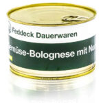 Fertiggericht Dose Gemüse-Bolognese mit Nudeln vegan 400 g – IR Trekking Rucksäcke | Outdoor Militär Tactical Gear