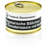 Fertiggericht Dose Vegetarische Bällchen mit Nudeln 400 g – IR Trekking Rucksäcke | Outdoor Militär Tactical Gear