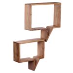 FineBuy 2er Set Wandregale Massivholz Akazie Holzregal Hängeregal Echtholz Design braun Regale zum Aufhängen