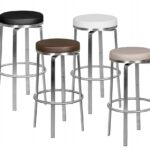 FineBuy Barhocker 42x76x42 cm Edelstahl Barstuhl 360° Drehbar, Thekenhocker Barsitz Gepolstert, Design Tresenstuhl Modern, Bistrohocker Hoch, Hoher Hocker für Bar