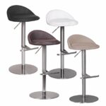 FineBuy Barhocker Edelstahl höhenverstellbare Sitzhöhe 54-79 cm, Design Barstuhl mit Rückenlehne, Bistrohocker Barsitz Gepolstert, Thekenhocker 360° Drehbar, Tresenstuhl Modern