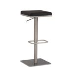 FineBuy Barhocker Schwarz Kunstleder Edelstahl Barstuhl Modern, Design Tresenstuhl Drehbar Gepolstert, Bistrohocker Metall Hoch, Thekenhocker Höhenverstellbar, Hoher Hocker für Bar