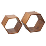 FineBuy Beistelltisch 2er Set Sheesham Massivholz Design Wohnzimmertisch, Couchtisch-Set massiv, Designer Satztisch Wohnzimmer, Kleiner Sofatisch Holz, Ablagetisch Sofa klein