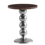 FineBuy Beistelltisch Mango Massivholz Metall 50x50x61,5 cm Anstelltisch, Kleiner Abstelltisch Rund, Wohnzimmertisch Couch Modern, Sofatisch Hoch