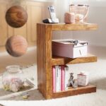 FineBuy Beistelltisch Massivholz E Cube 60cm hoch Wohnzimmer-Tisch Design braun Landhaus Couchtisch Farbe wählbar