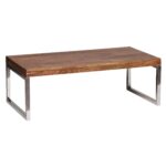 FineBuy Couchtisch 120 x 60 x 40 cm Sheesham Massiv Holz Tisch, Massiver Design Wohnzimmertisch aus Massivholz, Beistelltisch Rechteckig Braun