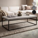 FineBuy Couchtisch 120x60x38 cm Sofatisch Modern, Design Wohnzimmertisch Rechteckig, Loungetisch Groß, Kaffeetisch Metallbeine