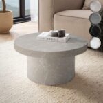 FineBuy Couchtisch 60x60x30 cm Sofatisch Modern, Design Wohnzimmertisch Rund, Loungetisch in Pilz-Form, Kaffeetisch Beistelltisch Klein