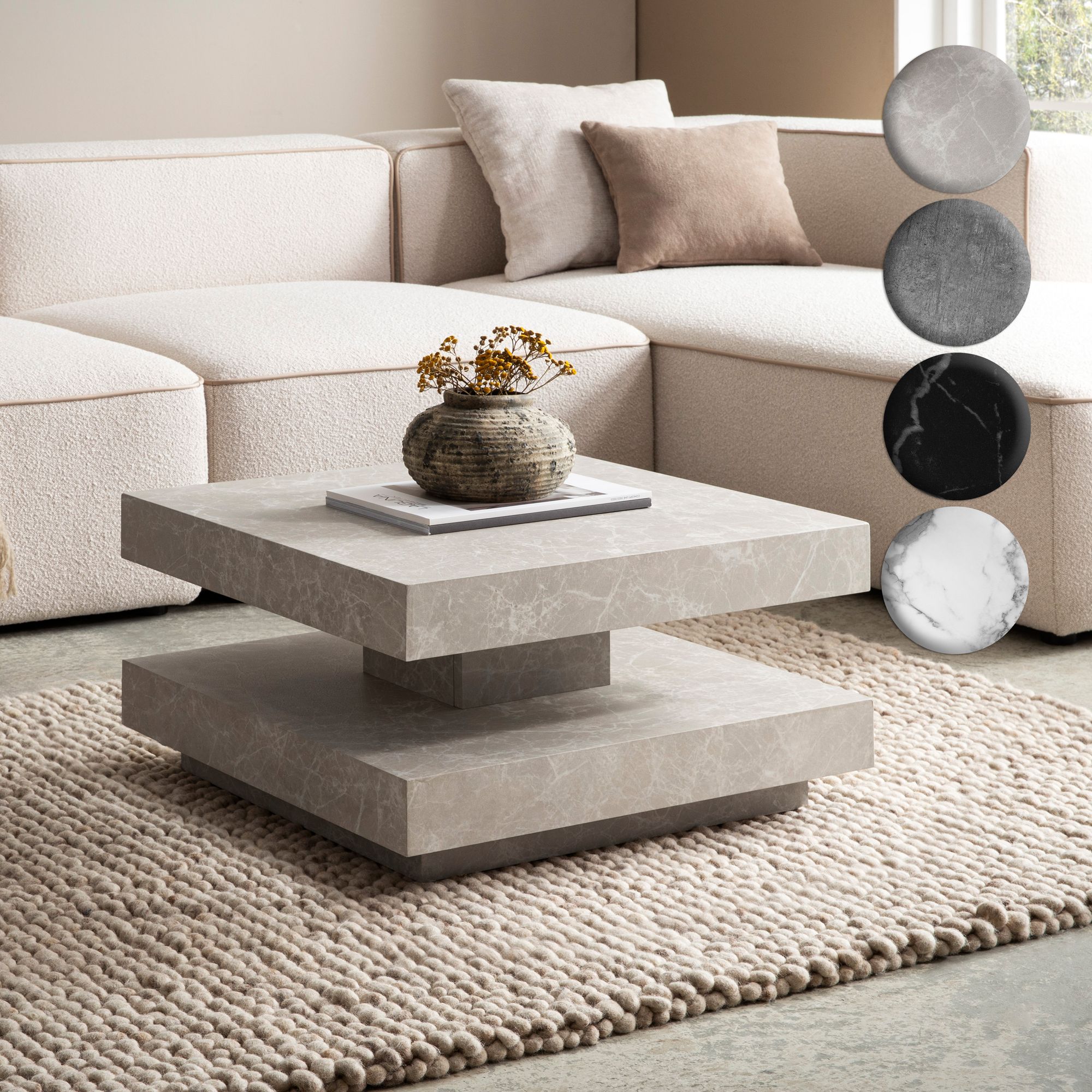 FineBuy Couchtisch 60x60x34 cm Sofatisch Modern