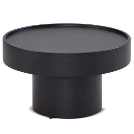 FineBuy Couchtisch 60x60x36 cm Metall Schwarz Sofatisch Rund, Wohnzimmertisch in Pilz-Form, Design Kaffeetisch Eisen, Kleiner Tisch Beistelltisch Wohnzimmer Modern