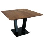 FineBuy Couchtisch 60x60x40 cm Akazie Massivholz Metall Sofatisch Quadratisch, Design Wohnzimmertisch mit natürlicher Holzmaserung, Industrial Kaffeetisch Wohnzimmer Modern