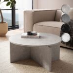 FineBuy Couchtisch 70x70x33 cm Sofatisch Modern, Design Wohnzimmertisch Rund, Loungetisch Groß, Kaffeetisch Beistelltisch