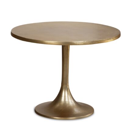FineBuy Couchtisch Metall Gold 60x60x46,5 cm Sofatisch Aluminium, Design Wohnzimmertisch Rund, Kleiner Kaffeetisch Modern, Beistelltisch Anstelltisch Wohnzimmer