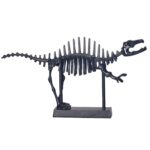 FineBuy Dekofigur T-Rex Aluminium Schwarz Dino Statue 62 cm mit Sockel, Design Metall Deko Alu Modern, Tischdeko Wohndeko Aluminiumdekoration, Dekoration Wohnaccessoire