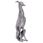 FineBuy Dekoration Design Dog aus Aluminium silbern Windhund Skulptur Hundestatue