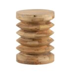 FineBuy Design Beistelltisch Ø 35 cm Sitzhocker handgefertigt Massivholz Mango Baumstumpf Couchtisch Blumentisch massiver Holz Hocker