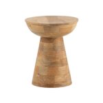 FineBuy Design Beistelltisch Ø 37 cm Sitzhocker handgefertigt Massivholz Mango Baumstumpf Couchtisch Blumentisch massiver Holz Hocker