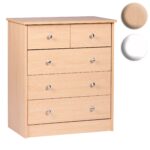 FineBuy Design Holz-Kommode 60 x 70 x 35 cm mit 5 Schubladen, Mehrzweckanrichte flach für Flur, Modernes Sideboard zeitlose Anrichte