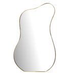 Finebuy Design Wandspiegel organische Form 100 cm moderner unregelmäßiger rahmenloser Spiegel asymmetrisch gold, Badezimmer, Schlafzimmer, Eingangsbereich, Flur