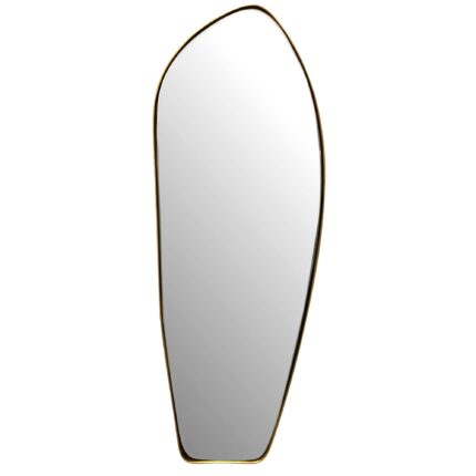 Finebuy Design Wandspiegel organische Form 90 cm moderner unregelmäßiger rahmenloser Spiegel asymmetrisch gold, Badezimmer, Schlafzimmer, Eingangsbereich, Flur