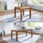 FineBuy Esstisch Massivholz Sheesham Esszimmer-Tisch Holztisch Design Küchentisch Landhaus-Stil braun Größe wählbar