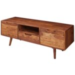 FineBuy HiFi Lowboard Sheesham Massivholz Landhaus TV Kommode 135x51x45cm, Fernsehschrank Unterschrank mit Schublade & 2 Türen, Fernsehtisch Ablagefach, Fernsehkommode TV Möbel