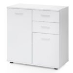 FineBuy Kommode mit Türen & Schubladen 71 x 78 x 35,5 cm Schrank Holz, Flurschrank modern, Mehrzweckschrank klein, Anrichte Sideboard matt, Kommodenschrank Flurmöbel