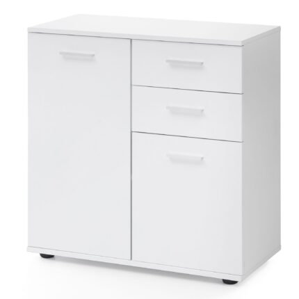FineBuy Kommode mit Türen & Schubladen 71 x 78 x 35,5 cm Schrank Holz, Flurschrank modern, Mehrzweckschrank klein, Anrichte Sideboard matt, Kommodenschrank Flurmöbel