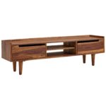 FineBuy Lowboard Sheesham Massivholz 145x43x35 cm TV-Kommode mit zwei Türen, Design TV-Schrank Hoch, Fernsehtisch Fernsehschrank Modern, Fernsehkommode Wohnzimmer