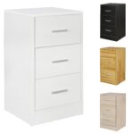 FineBuy Nachtkonsole Boxspringbett FOGGIA mit 3 Schubladen in Holz Modern, B x H x T: 37,5 x 68 x 35 cm, Design Nachtkästchen, Nako - Nachttisch Kommode, Nachtschrank