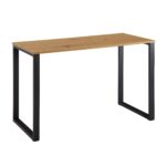 FineBuy Schreibtisch Eiche-Dekor / Schwarz 120x60x76 cm Design Computertisch, Homeoffice Bürotisch Klein Hell, Laptoptisch Arbeitszimmer mit Metallbeine