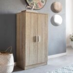 FineBuy Schuhschrank 7 Fächer für 14 Paar Schuhe 55 x 108 x 35 cm, Schuhkommode 2 Türen, Schuhregal Schrank Schuhständer Schuhe