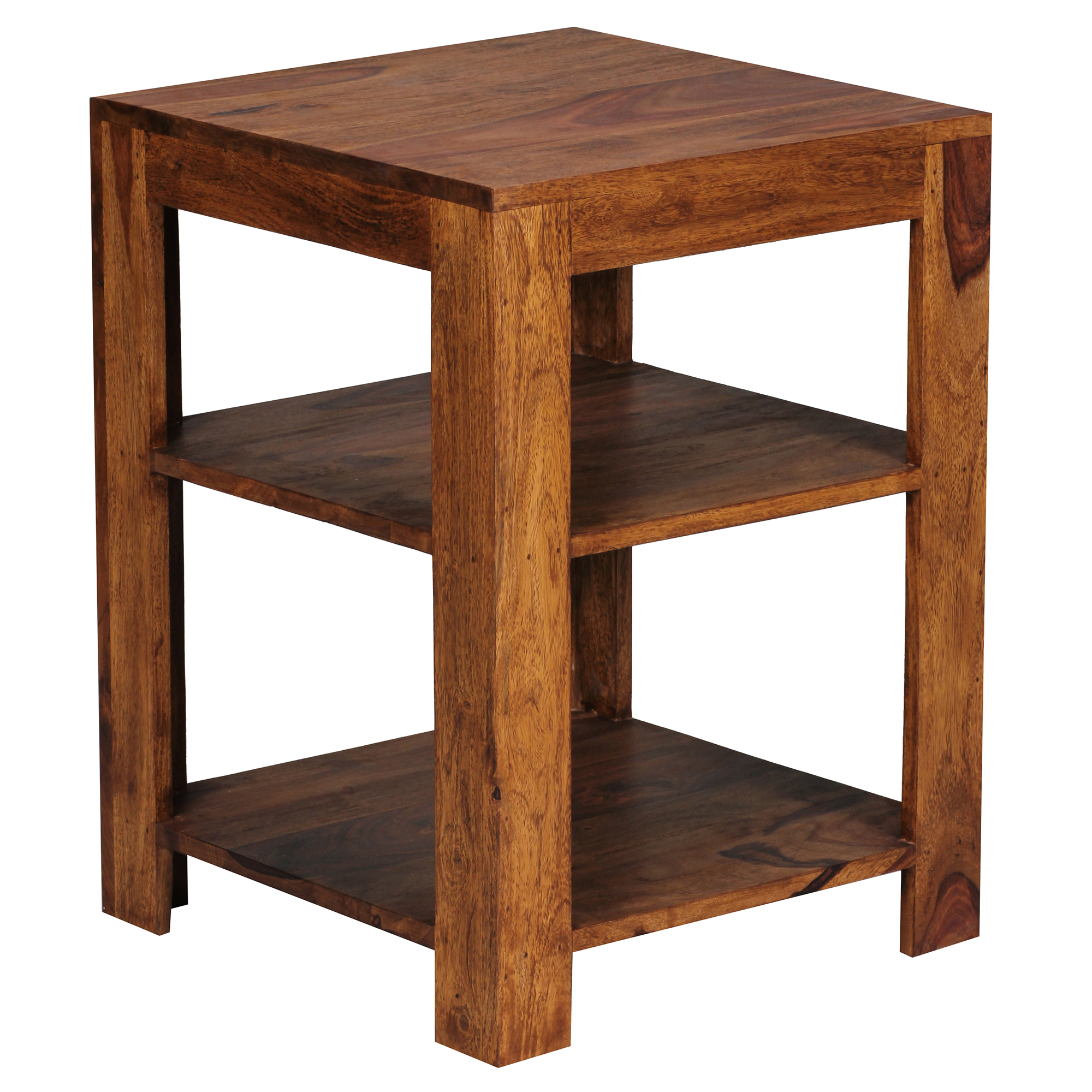 FineBuy Standregal 44 x 60 x 44 cm Sheesham Massiv-Holz Stehregal 3 Ablagen