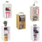 FineBuy Standregal Holz 30x60x30 cm Modern Regal Klein, Wandregal Ablageregal Schmal, Kleines Bücherregal 2 Ablagefächer, Schmales Design Holzregal Nischenregal