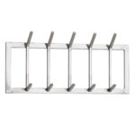 FineBuy Wandgarderobe Metall Silber 65x30x10 cm Design Flurgarderobe Stahl, Hakenleiste Wandpaneel, Garderobe Wand, Garderobenleiste Flur
