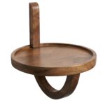 FineBuy Wandregal 30x33x30 cm Mango Massivholz Hängeregal Rund Modern, Design Nachttisch für die Wand, Regal Hängend, Akzentregal Wohnzimmer