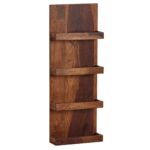 FineBuy Wandregal 30x80x10 cm Sheesham Massivholz Hängeregal Modern Schwebend, Großes Design Schweberegal, Regal Hängend Wohnzimmer, Bücherregal Wand