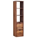 FineBuy Wandregal mit Schubladen 35x150x30 cm Sheesham Massivholz Hängeregal, Großes Design Schweberegal Modern, Regal Hängend Wohnzimmer, Bücherregal Wand Schwebend